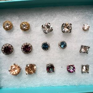 Sparkly Jewel Stud Earring Lot